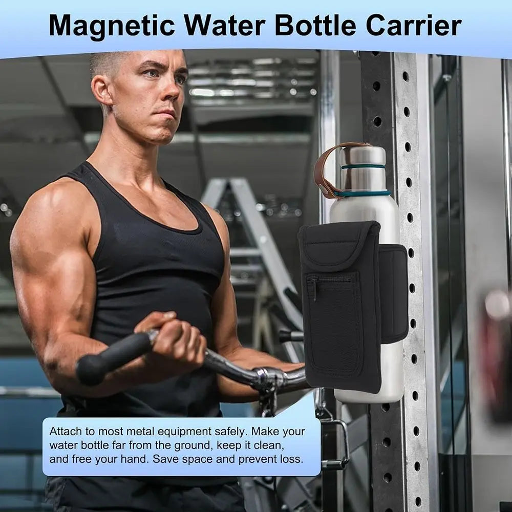 Magnetic Gym Water Bottle Holder - Convenient Attachment for Easy Access on Metal Surfaces